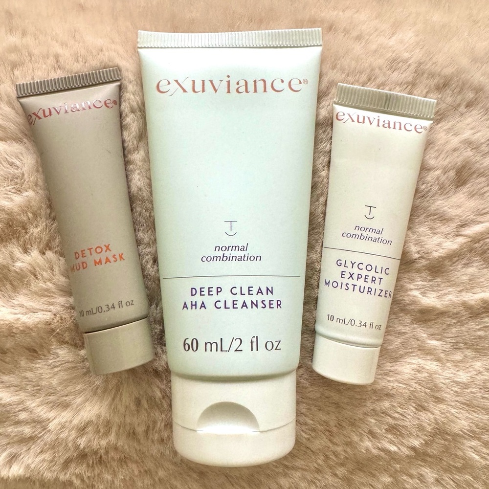 EXUVIANCE Glycolic Expert Moisturizer, Deep Clean AHA Cleanser & Detox Mud Mask